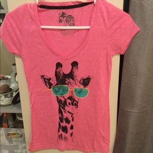 Pink Giraffe juniors t-shirt